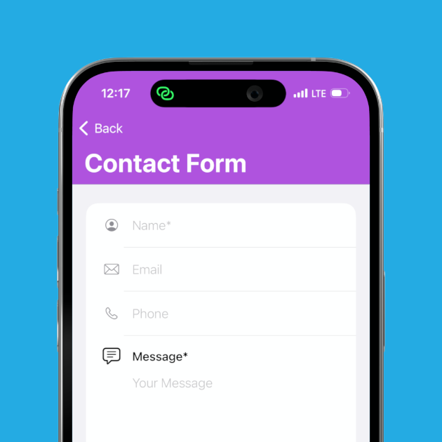 Contact Form screenshot